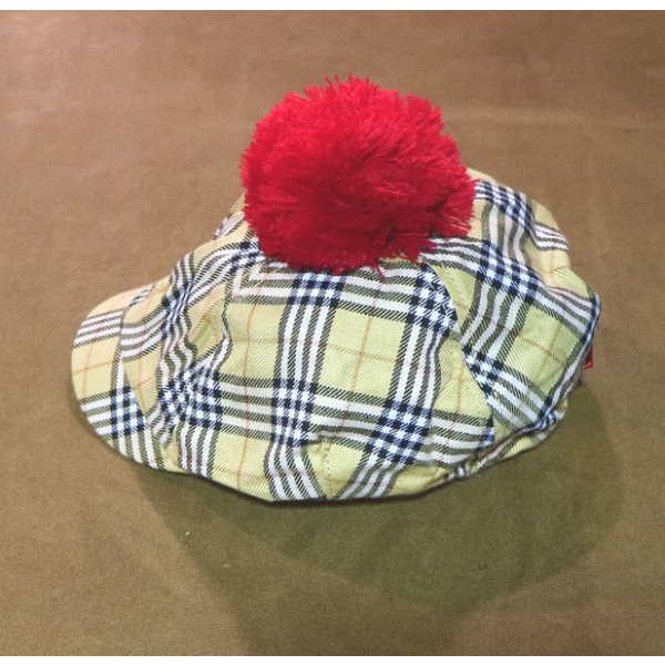 画像7: ボンボン付き　バーバーリーチェックキャスケット (7)